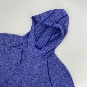 Under Armour Hoodie Womens Large Blue Run Threadborne Thumbhole Performance Gym